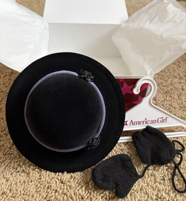 Retired American Girl Hat Mittens Rare Burgundy to Box Samantha's Holiday Coat