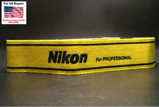  MINT Nikon Wide Neck Strap Genuine Yellow For SLR DSLR From JAPAN