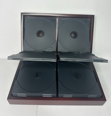 Jordan Mark Wooden CD Case Cherry Wood Executive Desk Accessory Holds 24 CDs