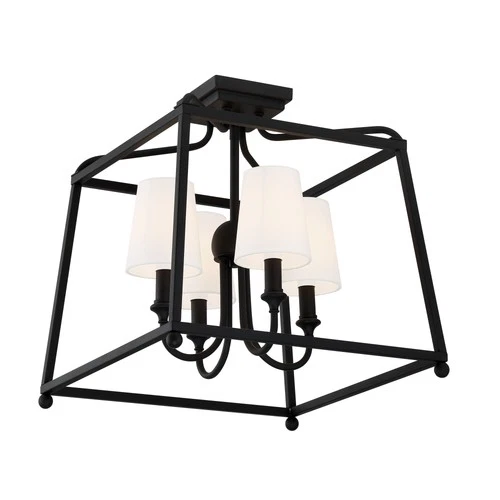 Crystorama Lighting Group 2243 Sylvan 4 Light 16"W Semi-Flush - Black - Picture 5 of 12