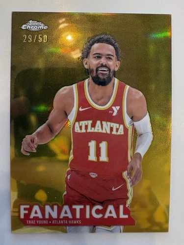 2025-26 Topps Chrome Trae Young Fanatical Gold Refractor SSP #/50 Hawks