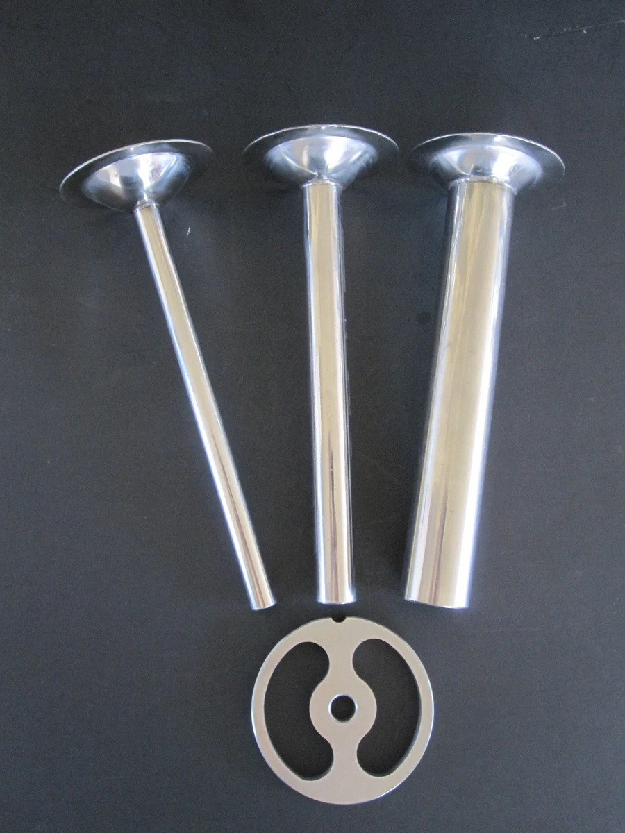 22 4 pc COMBO Meat Grinder Sausage Stuffer tubes and kidney plate