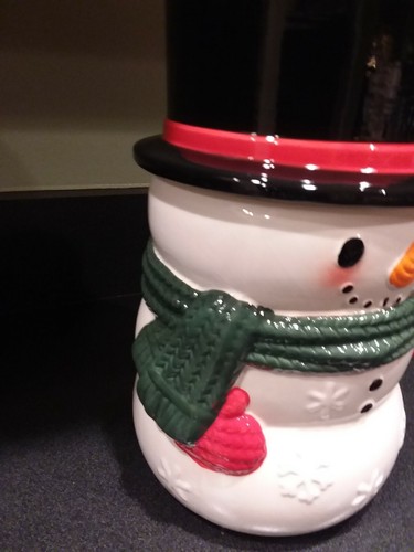 Yankee Candle SNOWMAN Jar Candle Holder Medium / Large COOKIE JAR NIB RETIRED - Picture 3 of 10