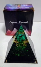 HEART ANAHATA CHAKRA STRESS RELIEF MEDITATION MALACHITE CRYSTAL ORGONE PYRAMID