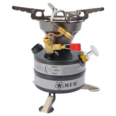 MFH Fornello a benzina modello USA fornello da campeggio esterno fornello bruciatore pompa sopravvivenza