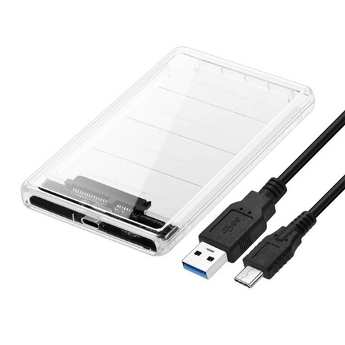 USB-C Transparent SATA External HDD SDD Hard Drive 2.5 inch USB 3.1 Enclosure US - Picture 3 of 15