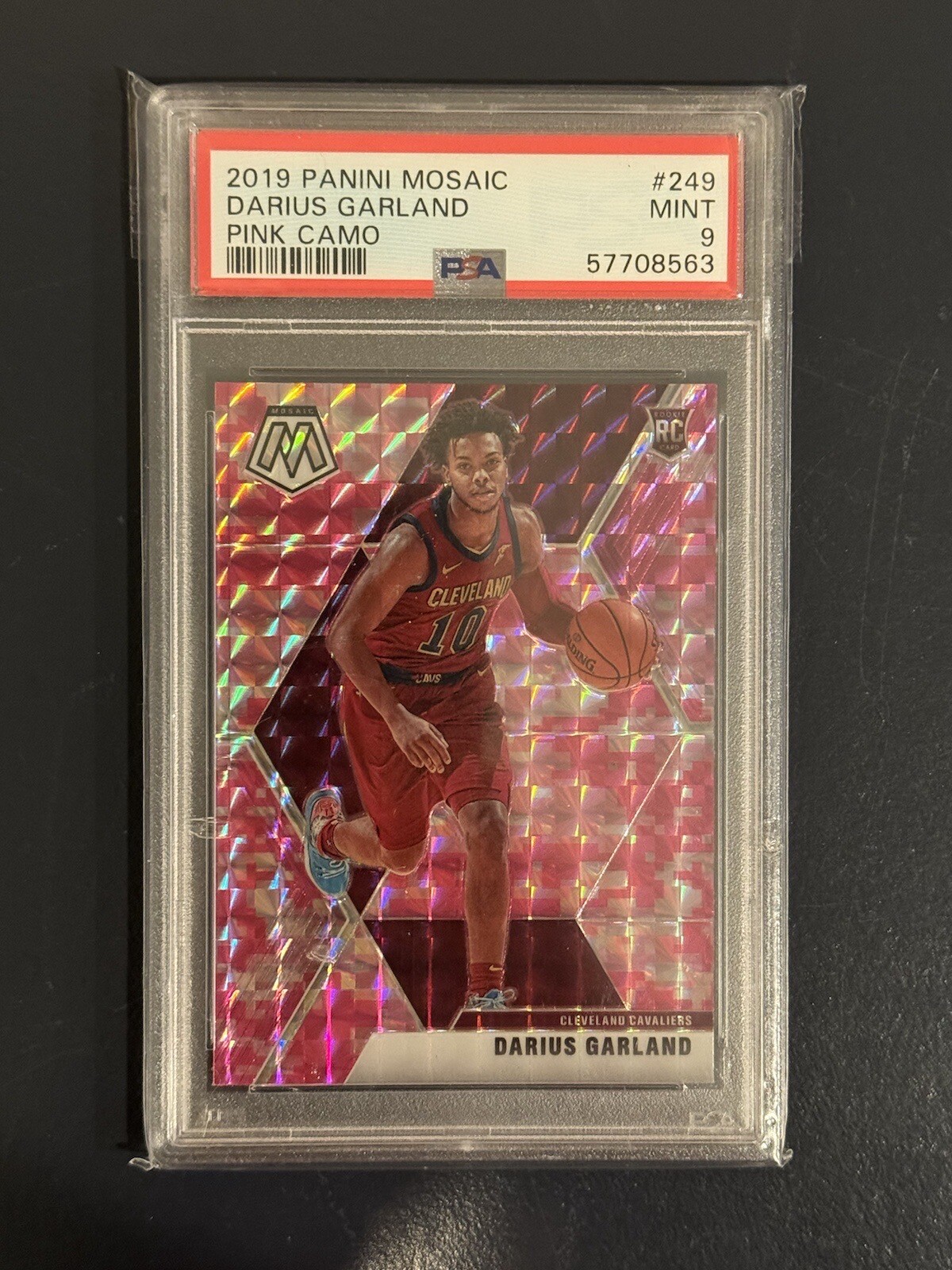 Darius Garland 2019 Panini Mosaic PINK CAMO #249 PSA 9 RC Rookie Cavs NBA