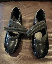 Danskin Freestyle black patent tap shoes, girl's 13, very good