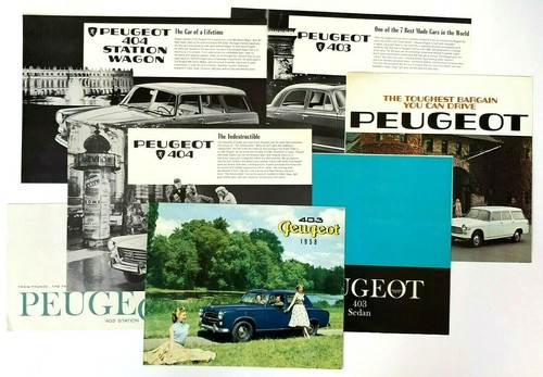 1950s 1960s Lot 7 Peugeot Brochures 403 404 Sedan Station Wagon Photos Specs Vtg