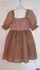 Forever 21 Kids Girls Pink Dress Short Sleeves Lined Size 11/12