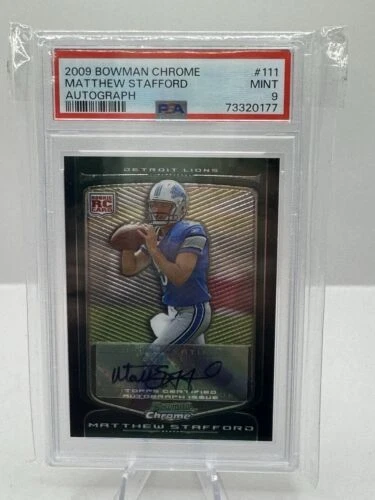 Matthew Stafford Auto PSA 9 2009 Bowman Chrome RC #111  Detroit Lions 