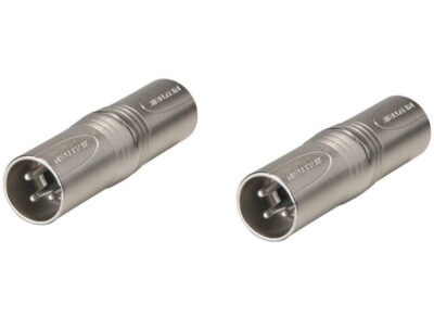 (2) Two Genuine NEUTRIK NA3MM 3-Pin XLR Male to XLR Male Coupler Adapter