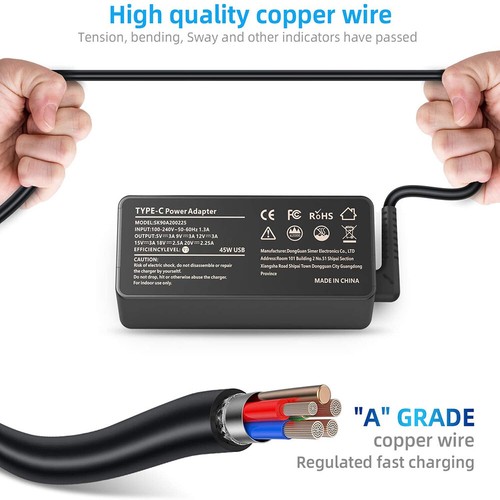 45W USB C Adapter Type C Charger For MacBook Pro/Air Samsung HP Lenovo Dell ASUS - Picture 6 of 8