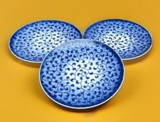 Arita Ware Fukagawa Seiji Small Blue White Plates Set Of 3 Vintage