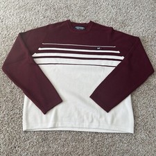 Vintage Abercrombie  Fitch Red Cream Long Sleeved Sweater Size XL Classic Y2K