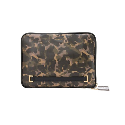 Testoni Bologna Tarnfarbe Wade Clutch Tasche / Dokument Halter + PC Schutzhülle