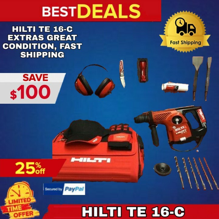 HILTI TE 16-C, PREOWNED, L@@K, LOADED W/ EXTRAS, GREAT HILTI TE 16-C, PREOWNED, L@@K, LOADED W/ EXTRAS, GREAT