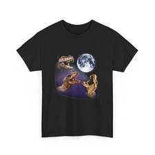 T-Rex Dinosaurs Shirt, Three Dinosaurs with Moon Animals Lovers Funny Shirt