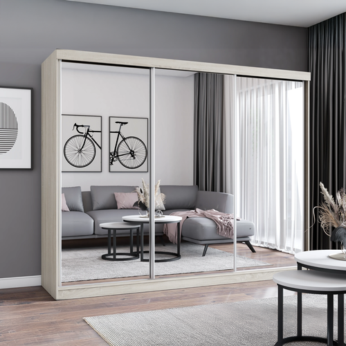 Schwebetürenschrank Schrank Kleiderschrank MILAN mit Spiegel 250 cm - Bild 21 von 36