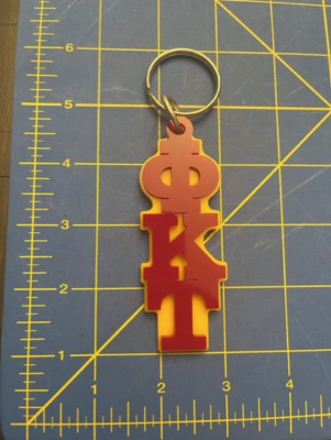 Phi Kappa Tau Acrylic Vertical Letters (large) Key Chain Ring  LICENSED