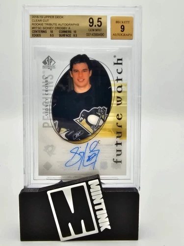 2018-19 UD SP Authentic BGS 9.5 Sidney Crosby Clear Cut Future Watch Autograph #