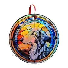 Scottish Deerhound Design Holographic Dog Ornament