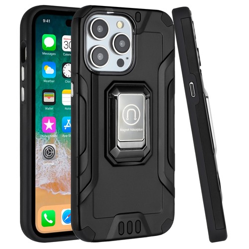 For Apple iPhone 15 Tough Rugged Hybrid Ring Kicstand Military Grade Case Cover - 第 4/57 張圖片