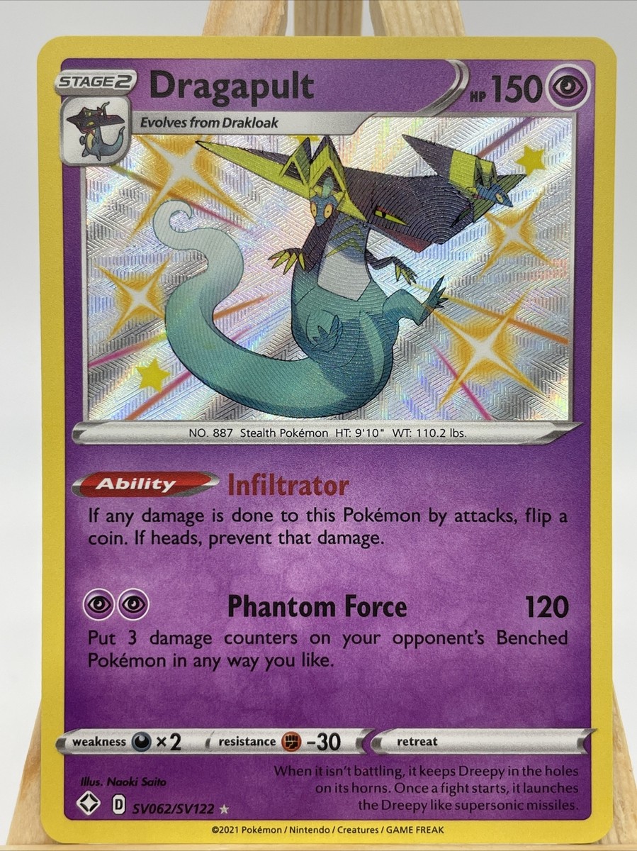 Dragapult SV062/SV122 Shining Fates Shiny Holo Rare Pokemon Dragapult SV062/SV122 Shining Fates Shiny Holo Rare Pokemon