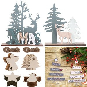 Christmas Wooden Reindeer Xmas Tree Party Ornament Room Office