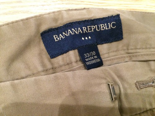 banana republic dark khaki casual pants 33x30 acutal inseam 28.5 inches - Picture 3 of 8