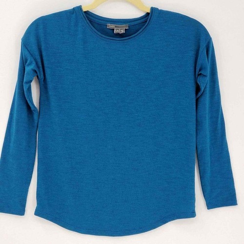 Vince Round Neck Long Sleeve Pullover Tee T-Shirt Blue Size Large - Picture 2 of 6