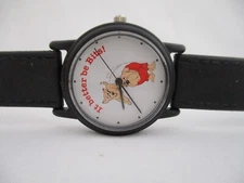 "It better be bits" Unisex Dogs Black Buckle Band Analog Watch