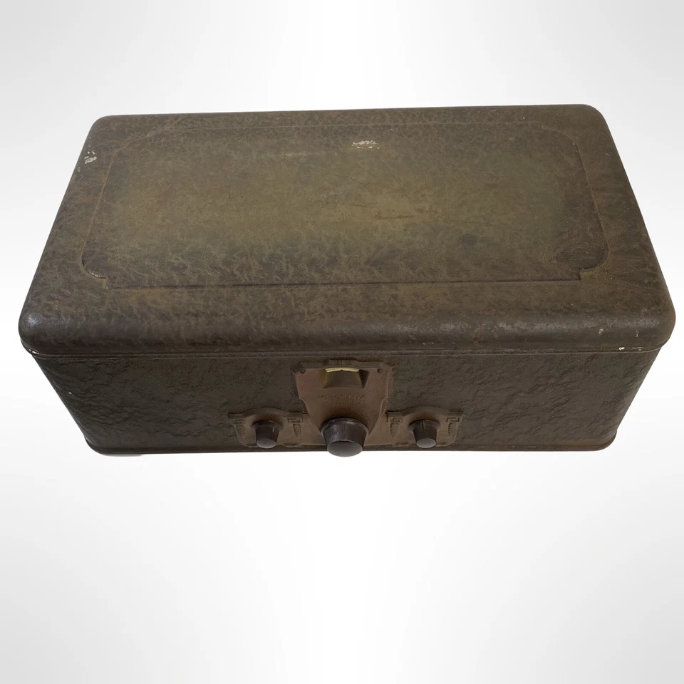 Radio de mesa vintage de 1920 CROSLEY Showbox 706-60, 8 tubos - piezas / puesta en escena Foto 2 de 4