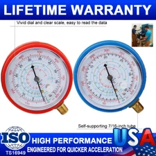 2 Air Conditioner HVAC AC A/C Refrigerant  Low&High Pressure Gauge PSI KPA Tools