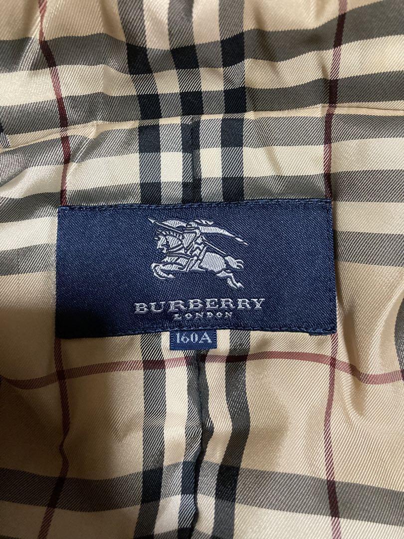 バーバリーロンドン 160A ダウン BURBERRY LONDON Down Jacket with Fur Beige Nova Check Size