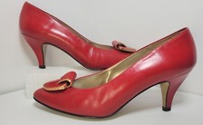 Vintage 80s 90s Women's Red Pointed Toe Special Occasion Heels Pumps by PROXY