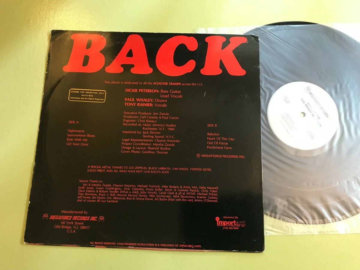 Blue Cheer The Beast Is..Back Orig promo 1985 LP Mega Force
