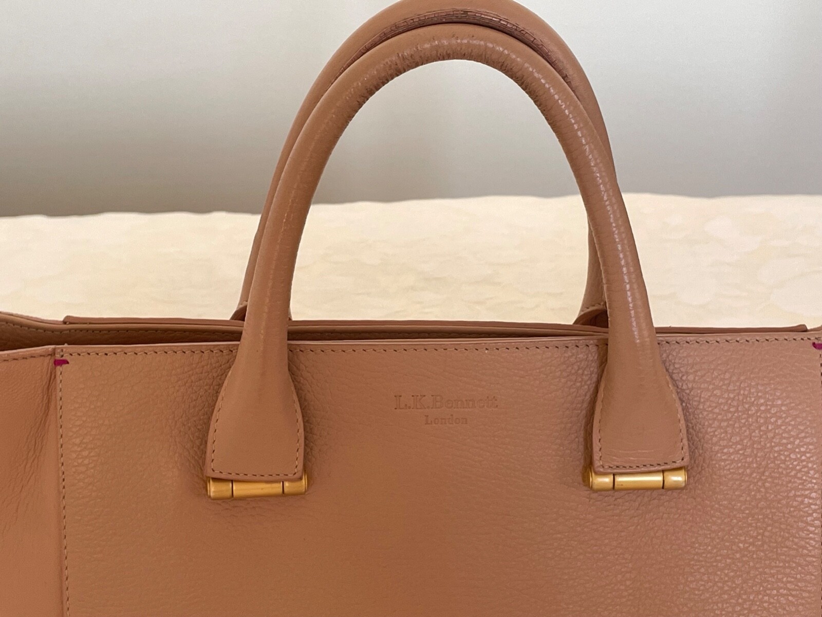 LK BENNETT LIGHT PINK LEATHER TOTE BAG image 3