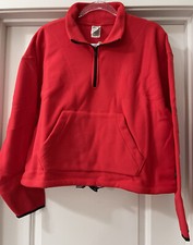 Victoria's Secret PINK Polar Fleece Half Zip Pocket Red Pepper 🌶  LARGE NWTGS!!