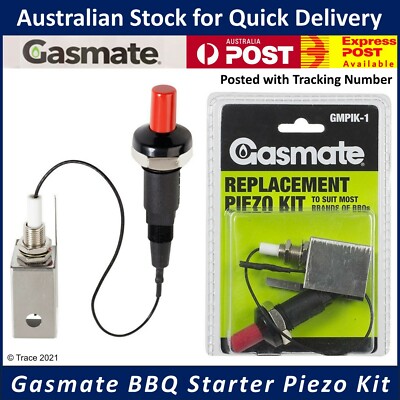 Piezo-Zündung Mit Druckknopf – Ersatz-Zünder Für Gasgrill, Herd & Kamin (2 Stück, Mit Kabel)