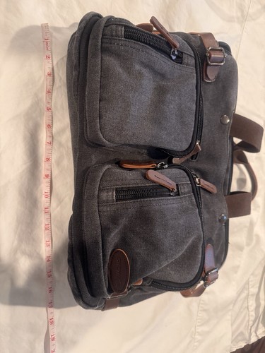Travel Laptop Bag-backpack Or Top Hold Grey With Leather - Picture 9 of 10