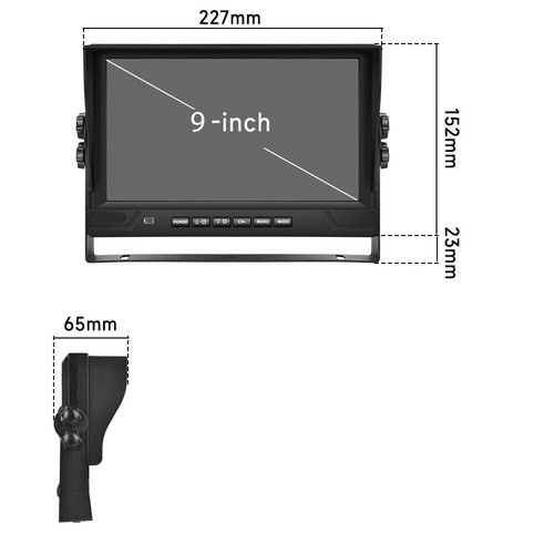 9" 1080P DVR BSD Monitor Dual Backup Camera 2 Split Screen for Truck/Trailer/Bus - Picture 11 of 13