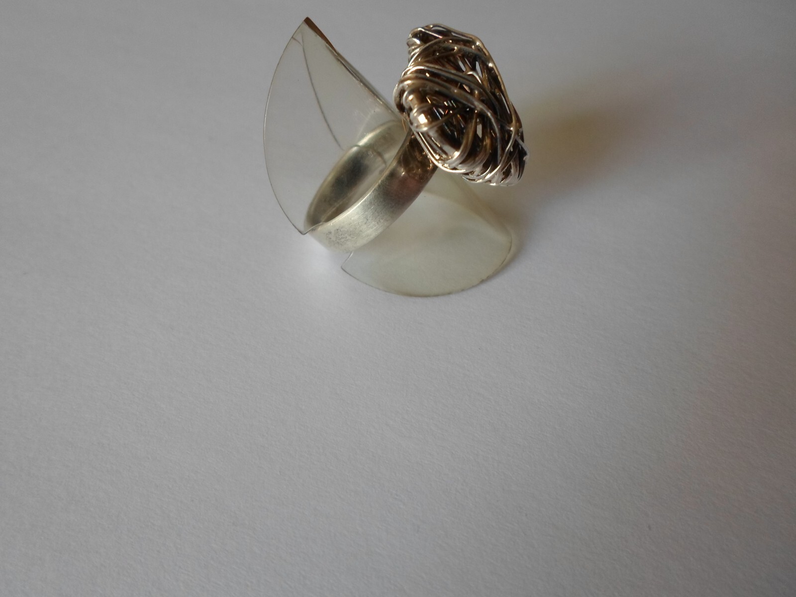 solid silver ring, openwork design heart, size 56 - image 6