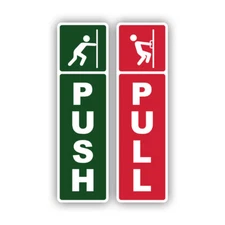 Push Pull Door Sticker Decal - Weatherproof - office glass bar store window