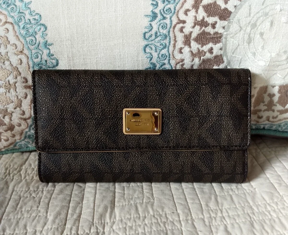 Michael kors checkbook sales wallet black