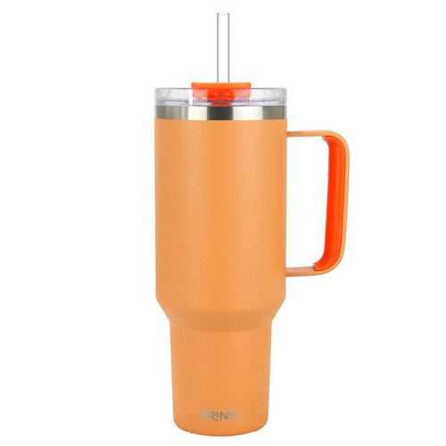 Vaso de acero inoxidable aislado Drinco 40 30 oz con mango, pajita y tapa giratoria - - Imagen 51 de 54
