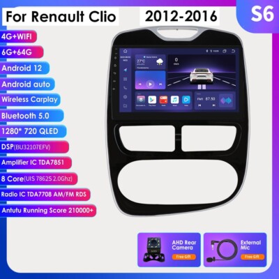 Für Renault Clio 4 2012-2016 Autoradio Android 12 GPS Navi DSP CarPlay BT FM DAB