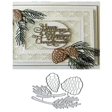 4pcs Christmas Pine Cones Metal Die Cuts, Christmas Pine Cones Cutting Dies C...