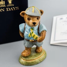 Halcyon Days Porcelain Teddy Bear of the Year 1998 Hat Tie School Boy