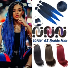 Pre-Stretched EZ Braid Hair Extensions Jumbo Box Braiding Christmas Ombre 20/26"